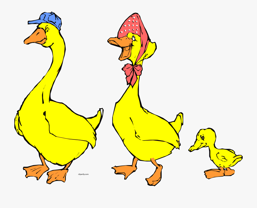 Family Duck Clipart Png - Duck With Hat Cartoon, Transparent Clipart