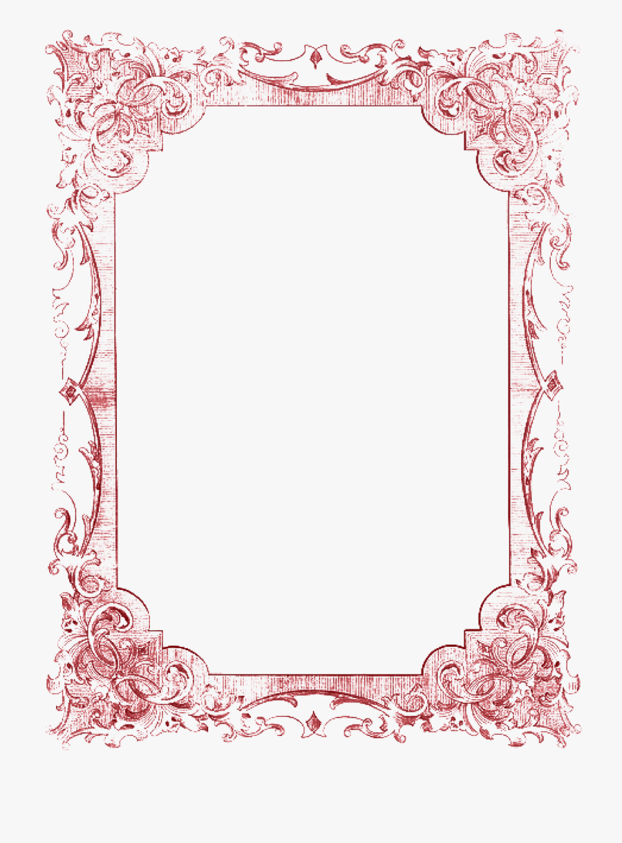 Picture Frame Romance Red - Vintage Blue Border Design, Transparent Clipart