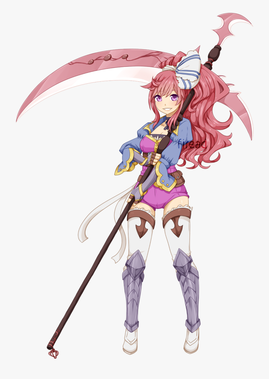 Firead On Twitter This - Girl With Scythe Pose, Transparent Clipart