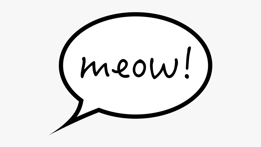 Meow Speech Bubble, Transparent Clipart