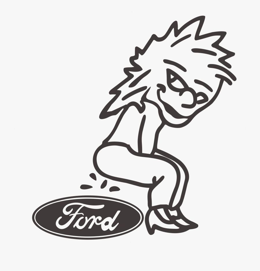 Calvin Peeing Sticker Png, Transparent Clipart