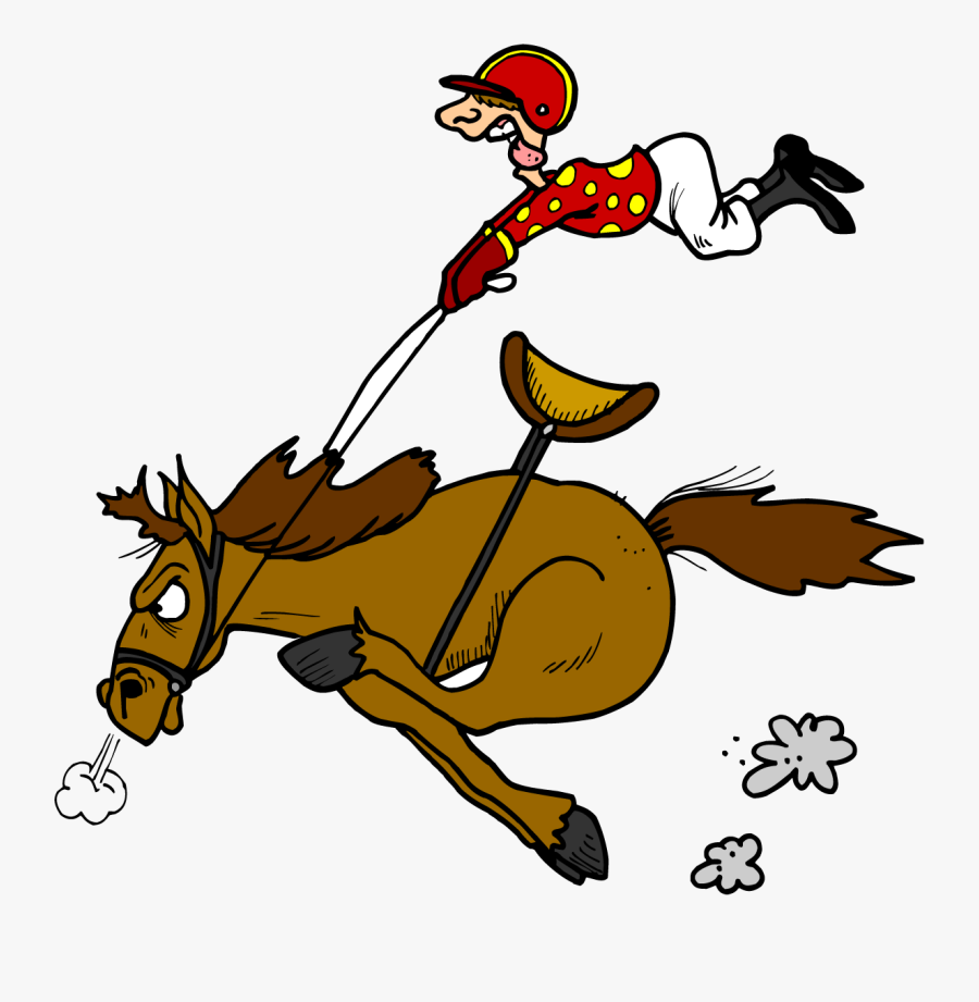 Cartoon Race Horse Clip Art - Cartoon Horse And Jockey, Transparent Clipart