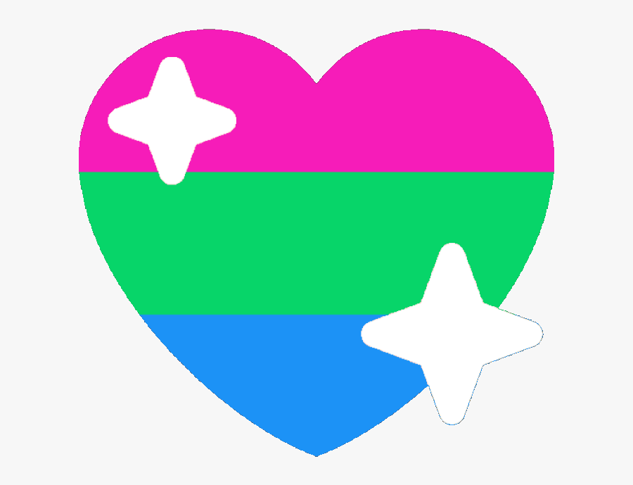 Polysexual Sparkle Heart Discord Emoji - Discord Pride Heart Emojis, Transparent Clipart