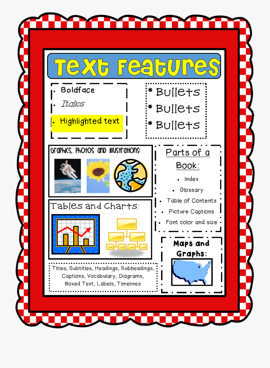 Clip Art Pictures Of Text Features - Text Features, Transparent Clipart