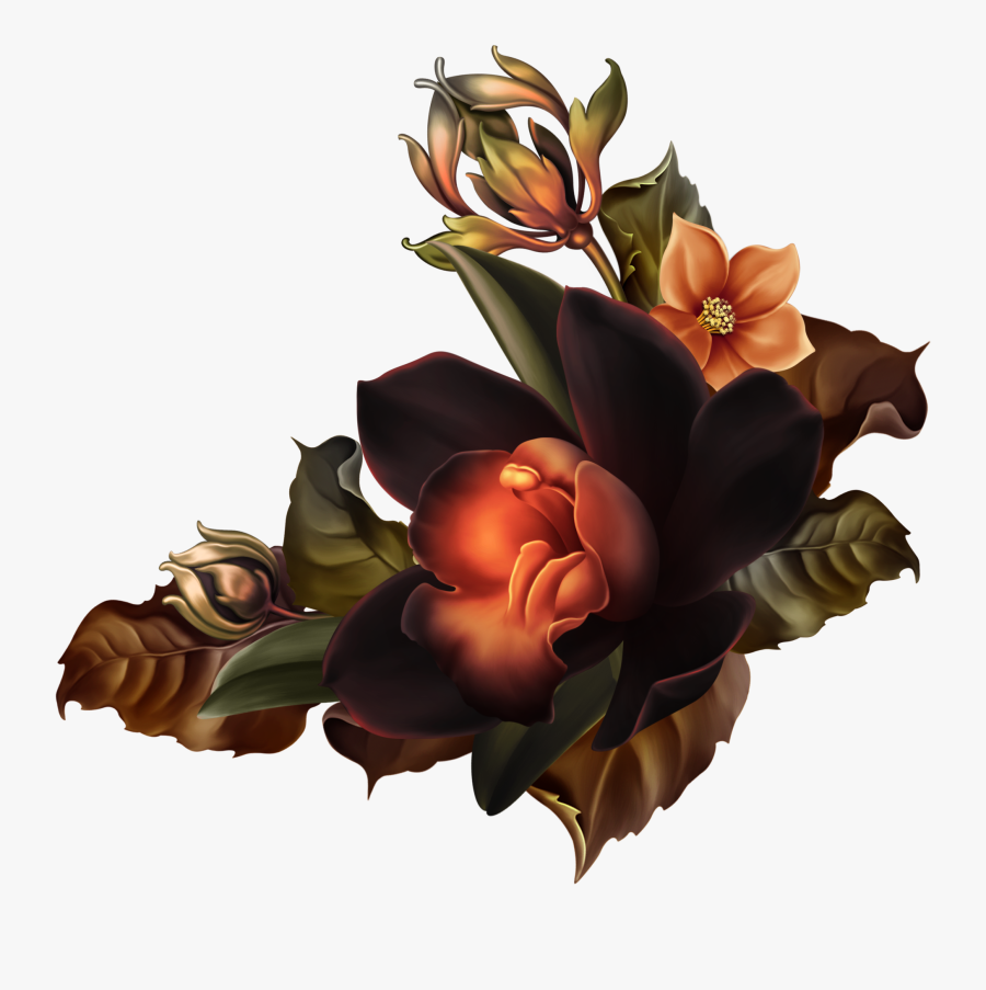 Macabre Orchids Borders And Frames, Macabre, Orchids, - Illustration, Transparent Clipart
