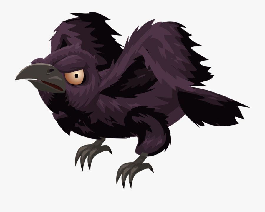 Eagle,crow Like Bird,purple - Evil Crow Cartoon, Transparent Clipart