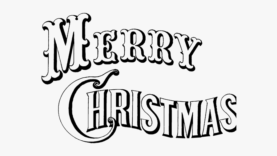Merry Christmas Black And White Clipart, Transparent Clipart