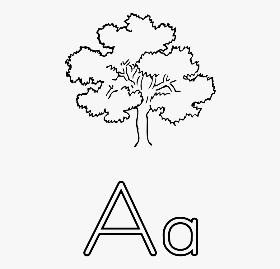 Letra A De Árbol - Outline Pictures Of Tree, Transparent Clipart