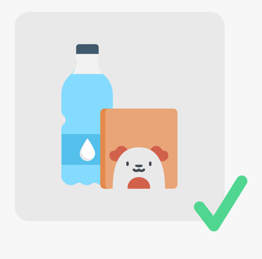 Water & Food - Pets Kit Emergency Clipart, Transparent Clipart