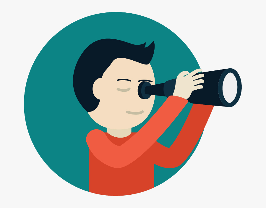 Man Holding Telescope - ปัญหา Png, Transparent Clipart