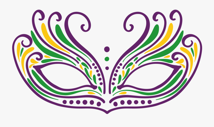 Silhouette Mardi Gras Mask, Transparent Clipart