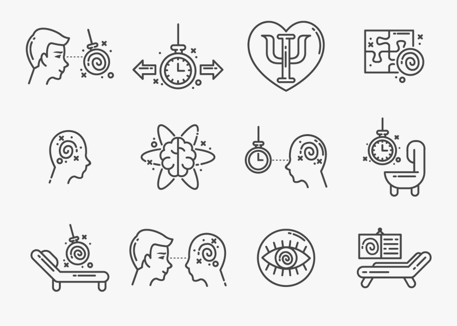 Hypnosis Patient - Vector Nlp Hypnotherapy Icons, Transparent Clipart