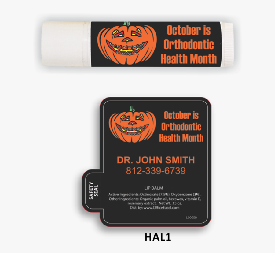 All Natural Lip Balm With Orthodontic Health Month - Label, Transparent Clipart