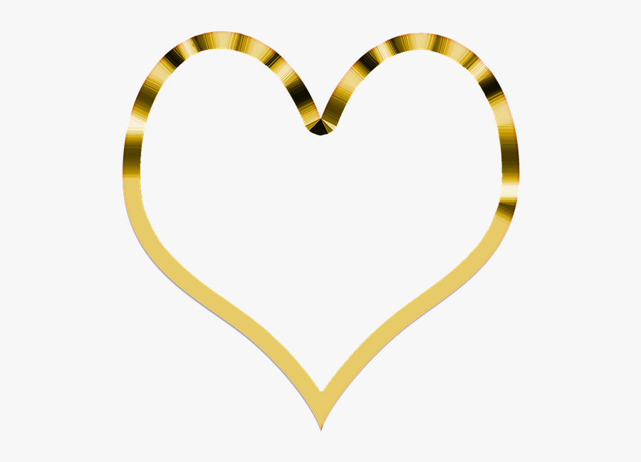 Symbol, Heart, Love, Symbolism, Background, Gold - Transparent Background Gold Heart Png, Transparent Clipart