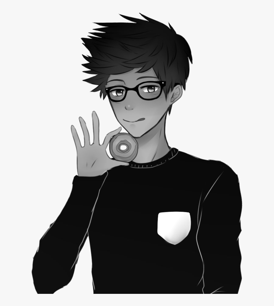 Black And White Library Pictures With Glasses Drawing - Anime Boy With Glasses Drawing, Transparent Clipart