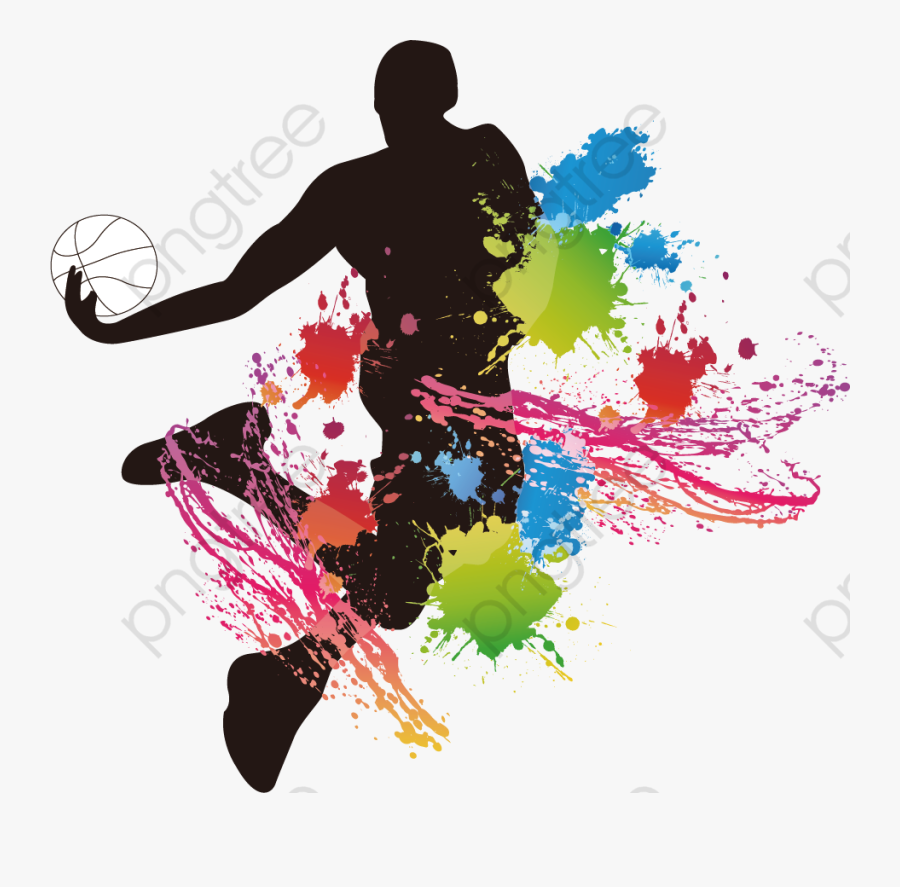 Creative Basketball Players Vector - Basketball Player Design Png, Transparent Clipart
