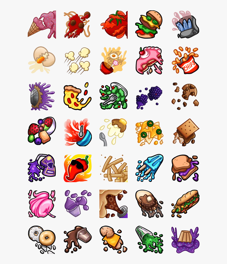 Clip Art Megacheer Food Fight - Twitch Food Fight Emotes, Transparent Clipart