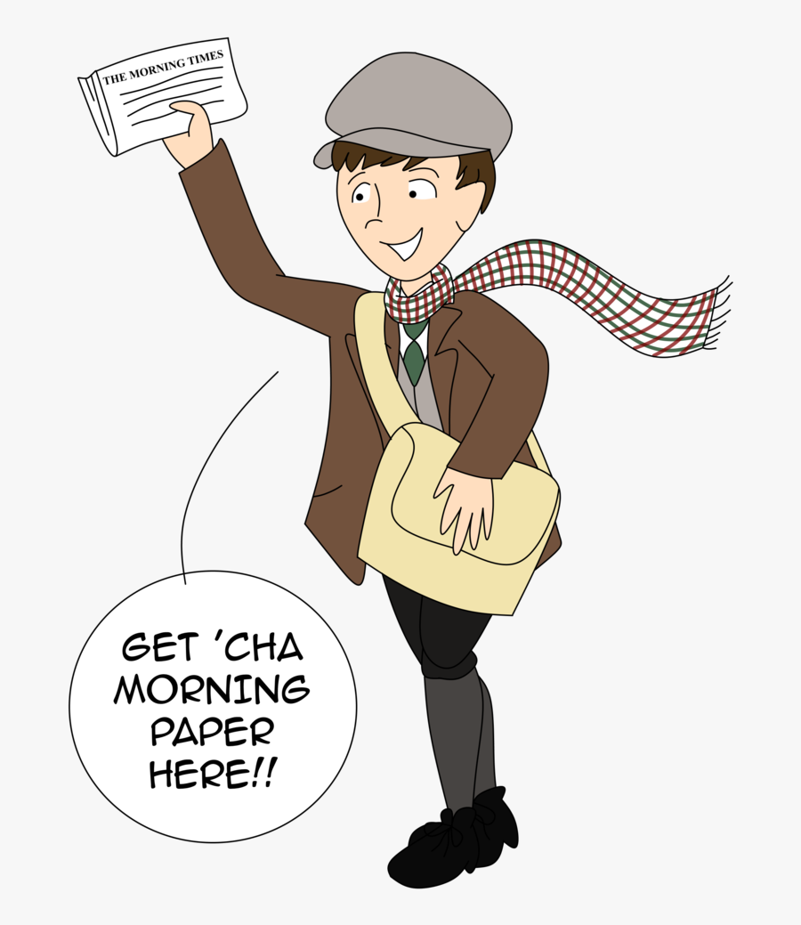 Newspaper Boy Png Free - Cartoon, Transparent Clipart