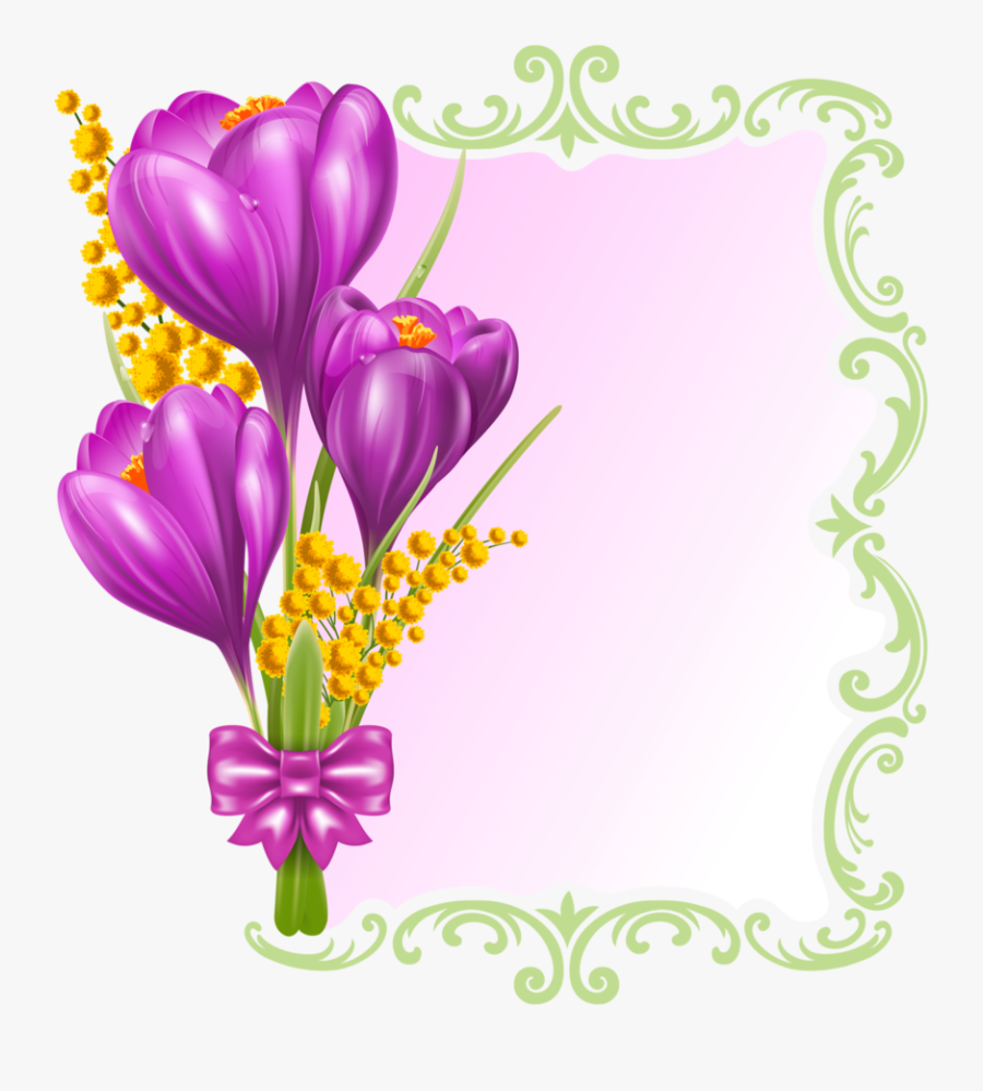 Flower Butterfly Border Design, Transparent Clipart