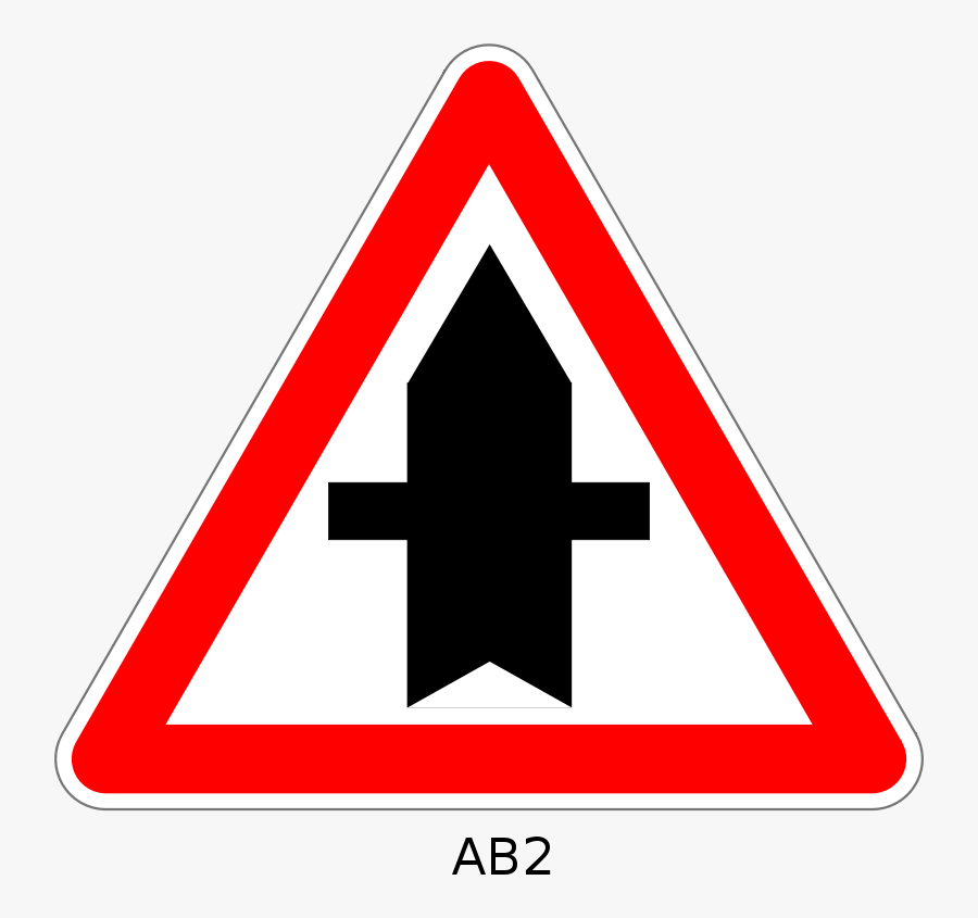 Ab2 - Right Of Way Road Sign, Transparent Clipart
