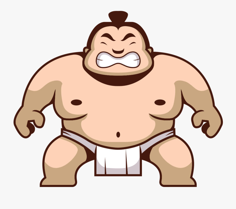 Transparent Wrestlers Clipart - Japan Sumo Wrestler Cartoon, Transparent Clipart