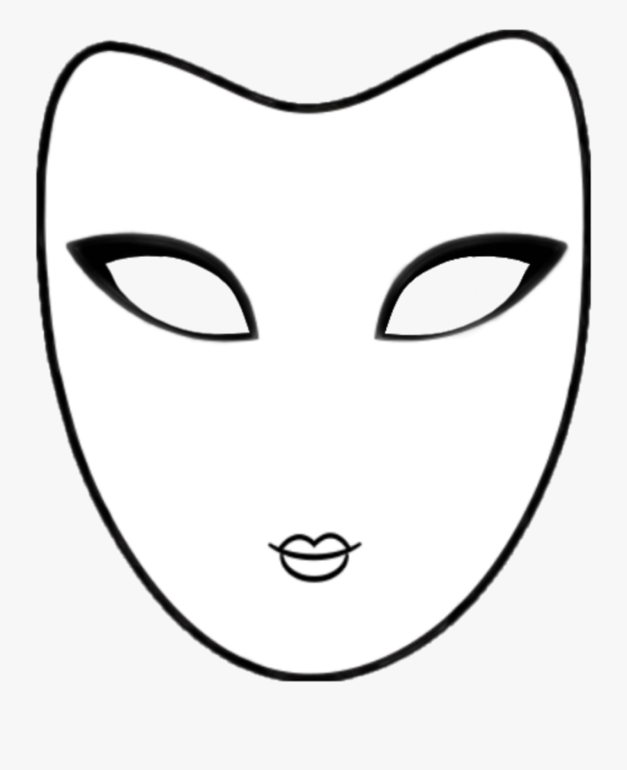 Mask Whiteandblack Outline Colorsheet Carnival, Transparent Clipart