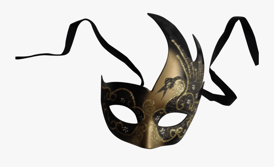 Vintage Black & Gold Mardi Gras Mask Chairish - Masque, Transparent Clipart