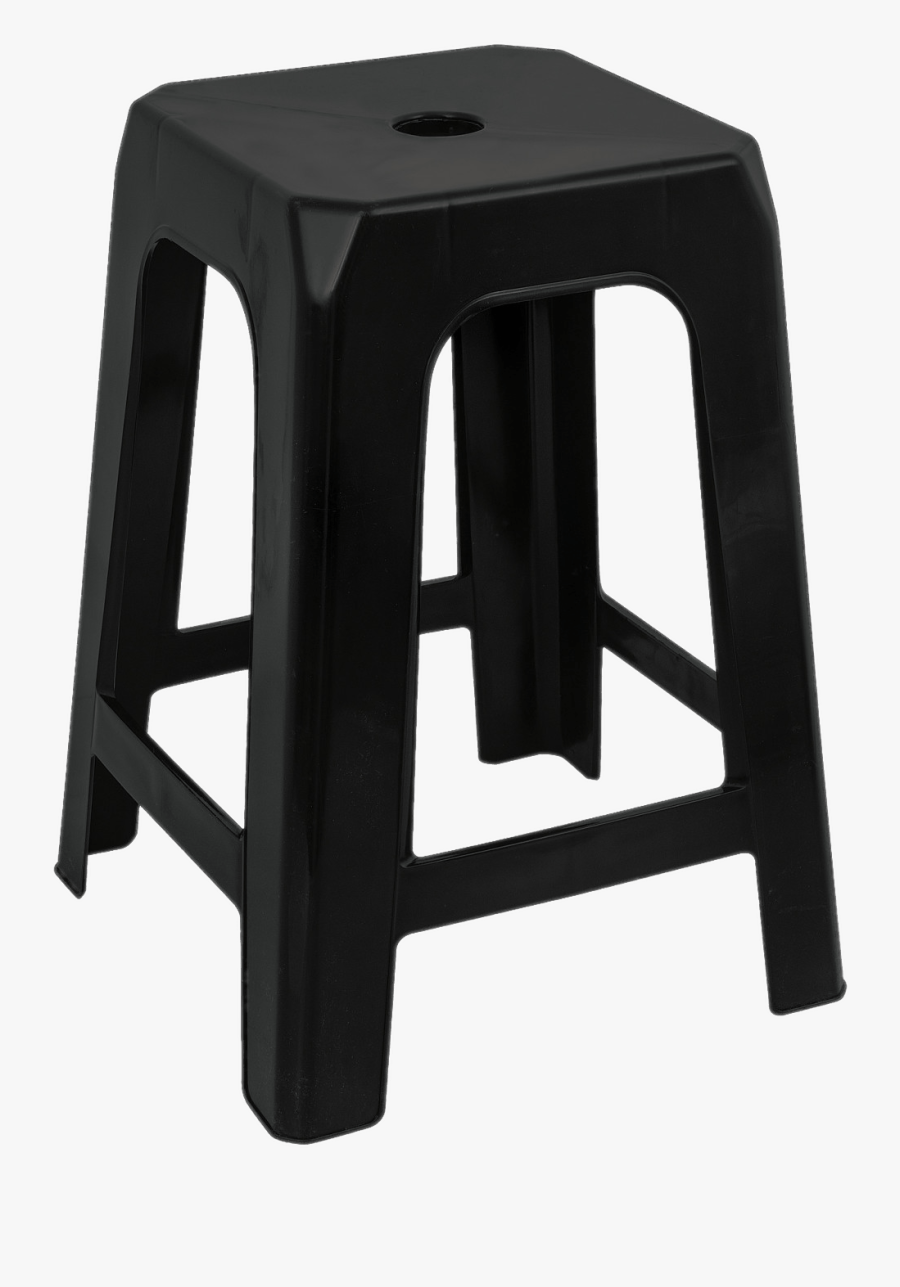 Black Plastic Stool - Black Stool Chair Plastic, Transparent Clipart