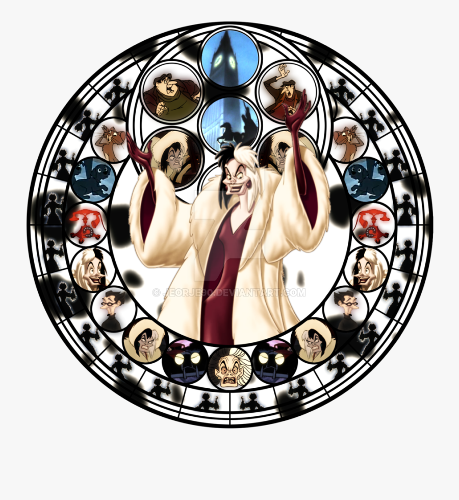 Download Cruella De Vil Png Transparent Image - Disney Stained Glass Villains, Transparent Clipart
