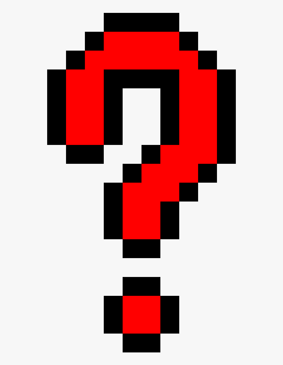 Transparent Red Question Mark Clipart - Pixel Art Question Mark, Transparent Clipart