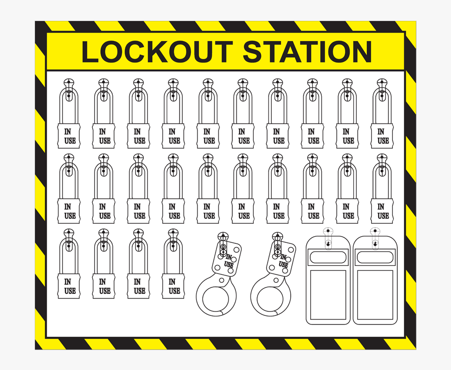 24 Lock Capacity Shadow Lockout Station Rk S24 - Illustration, Transparent Clipart