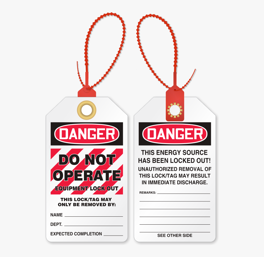 Lock Out Tag Out Plastic Ties, Transparent Clipart
