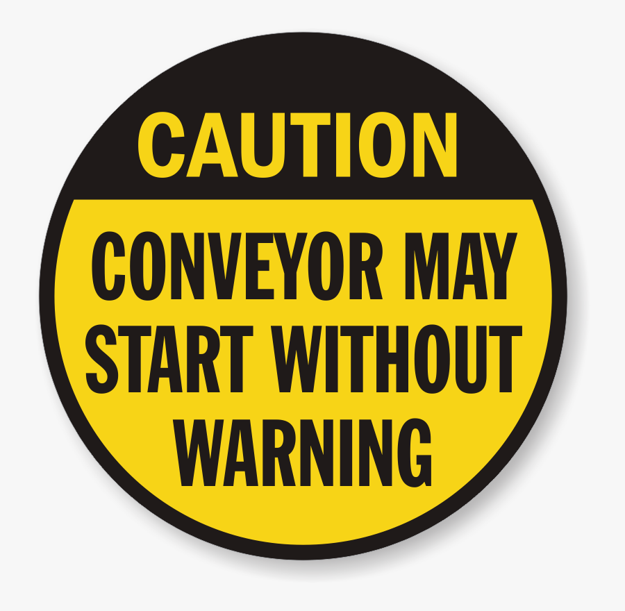 Conveyor Warning Signs Labels - Circle, Transparent Clipart