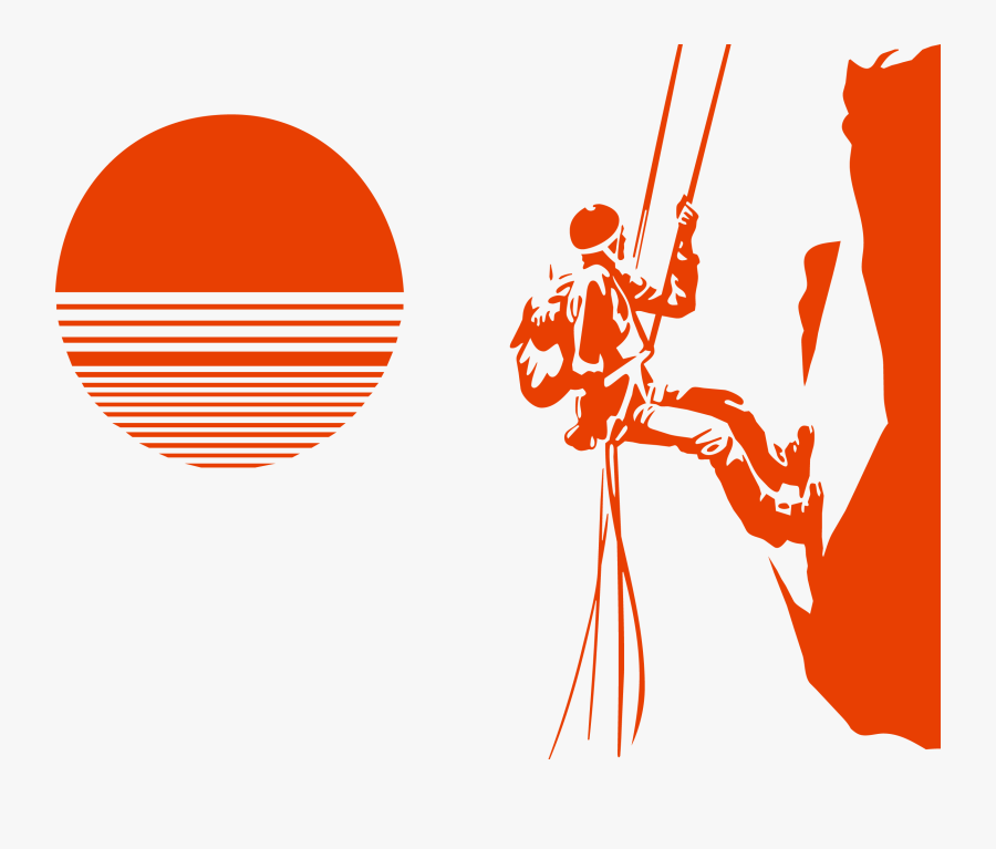 Climbing Silhouette Mountaineering - Vector Mountain Climbing, Transparent Clipart