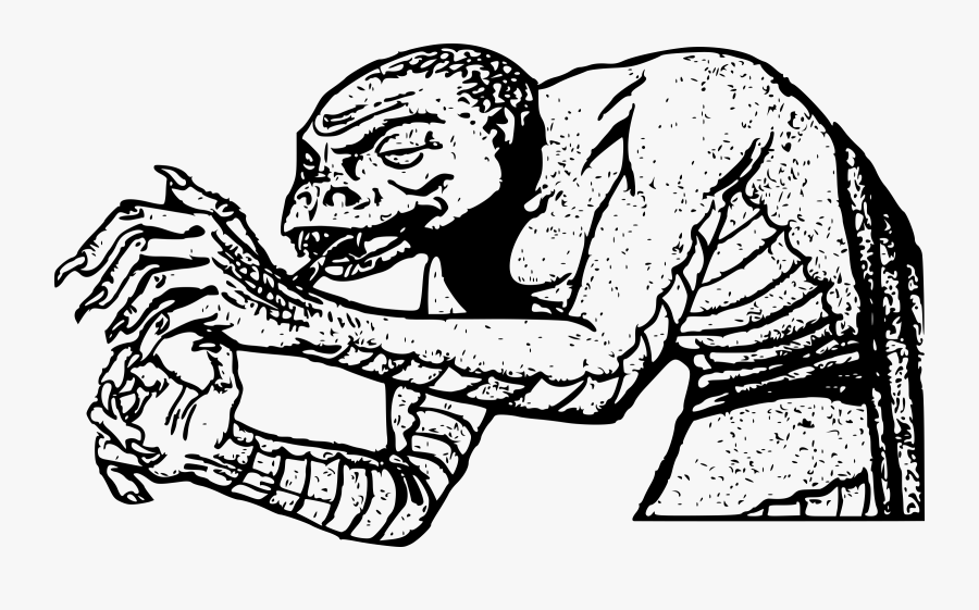 Transparent Snake Head Clipart - Snake Head Man Monster, Transparent Clipart