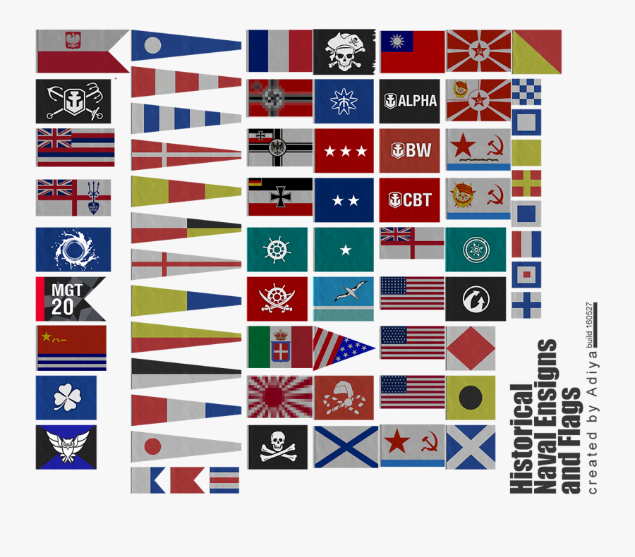 Ship Flags Build - Historical Naval Flags, Transparent Clipart