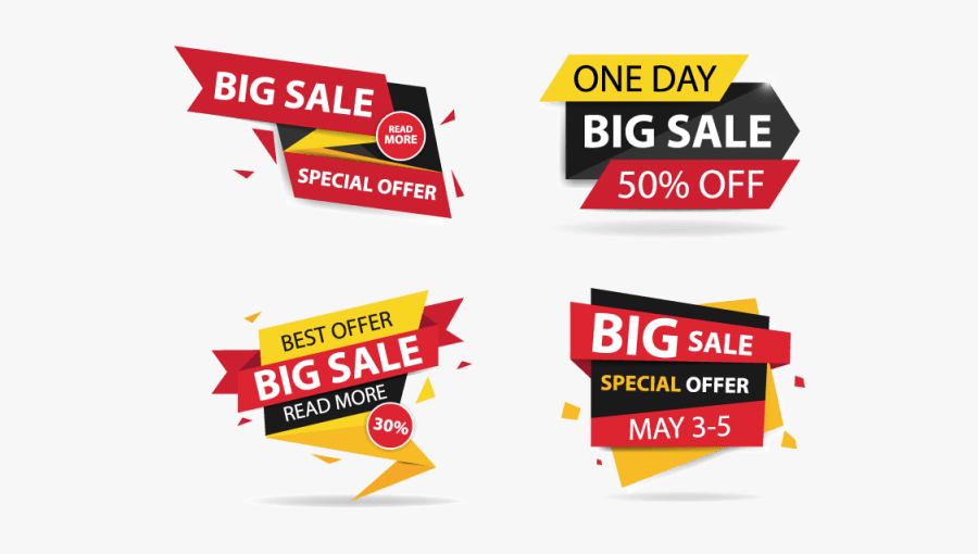 Big Sale Banner Vector Png, Transparent Clipart