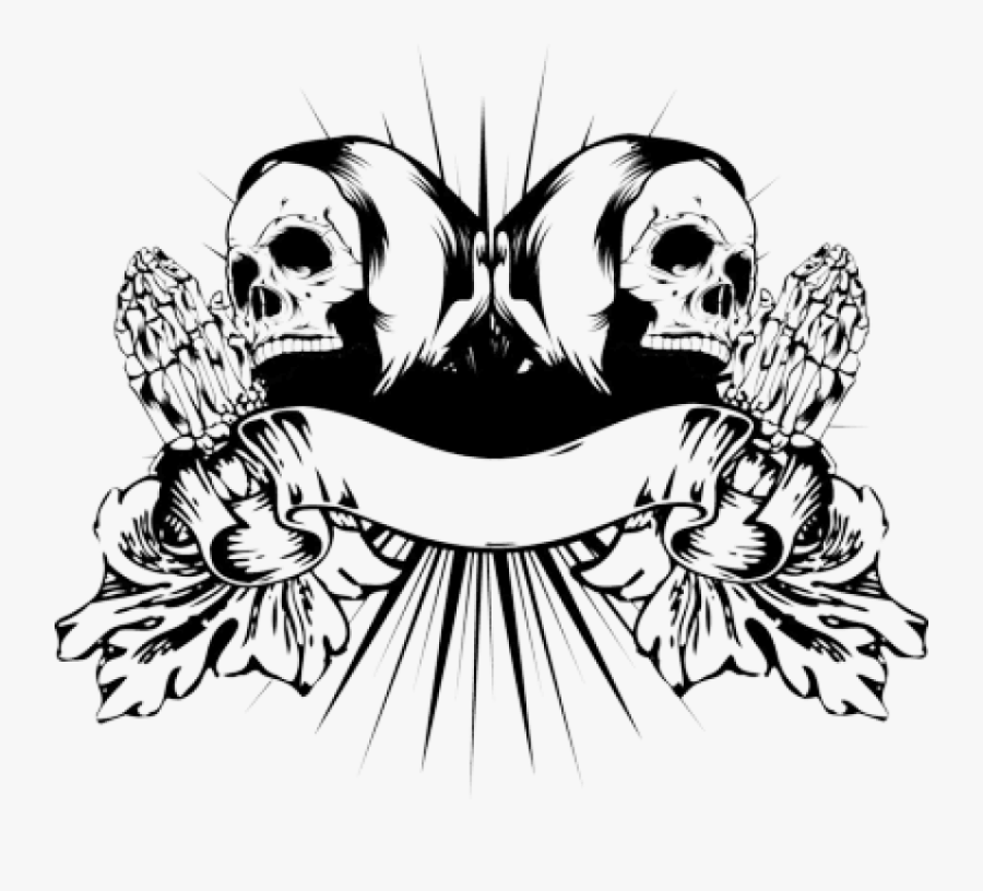 Free Png Download Praying Skull Hands Tattoo Png Images - Skeleton Praying Hands Tattoo, Transparent Clipart