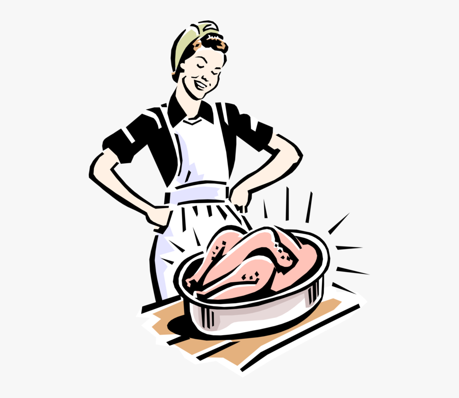 Vector Illustration Of 1950"s Vintage Style Mother, Transparent Clipart