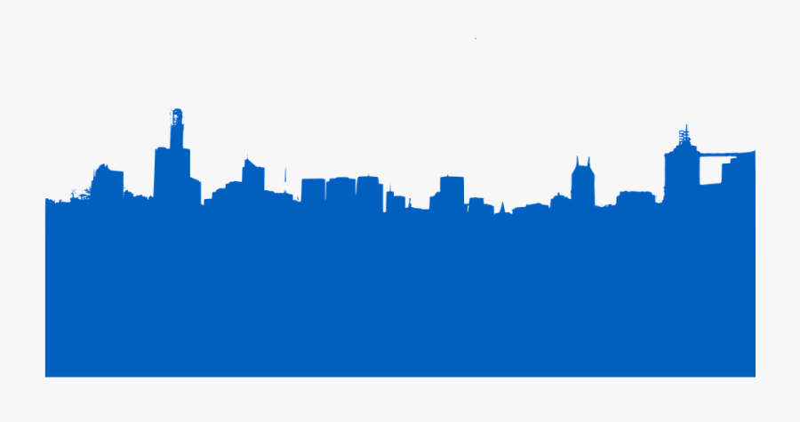 Skyline City Blue Town Silhouette - City Skyline Silhouette, Transparent Clipart