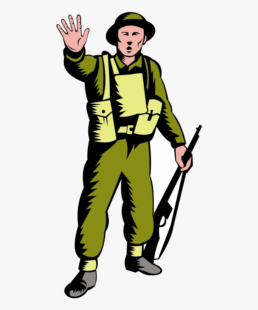 Soldier Hd Janitor Clipart Male World War Two Transparent - First World War Cartoon Soldier, Transparent Clipart