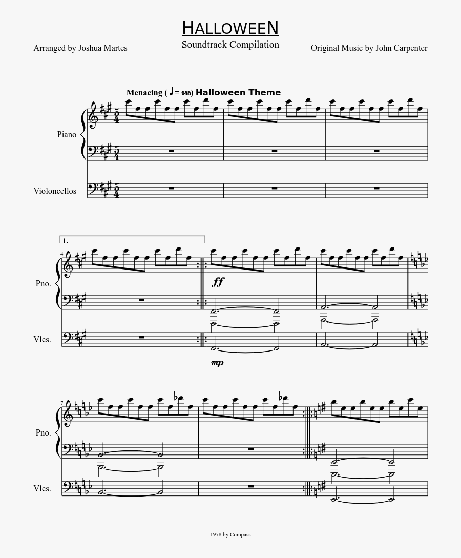 John Carpenter Halloween Piano, Transparent Clipart