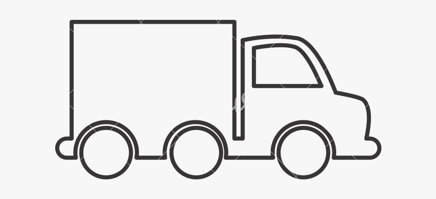 Truck Outline - Semi Truck Outline Icon, Transparent Clipart