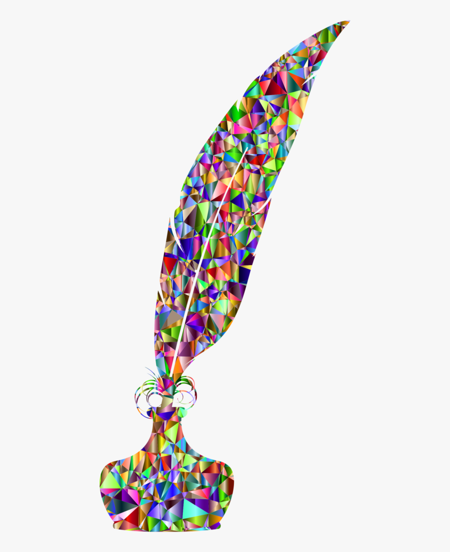 Colorful Feather Pen Logo Transparent, Transparent Clipart