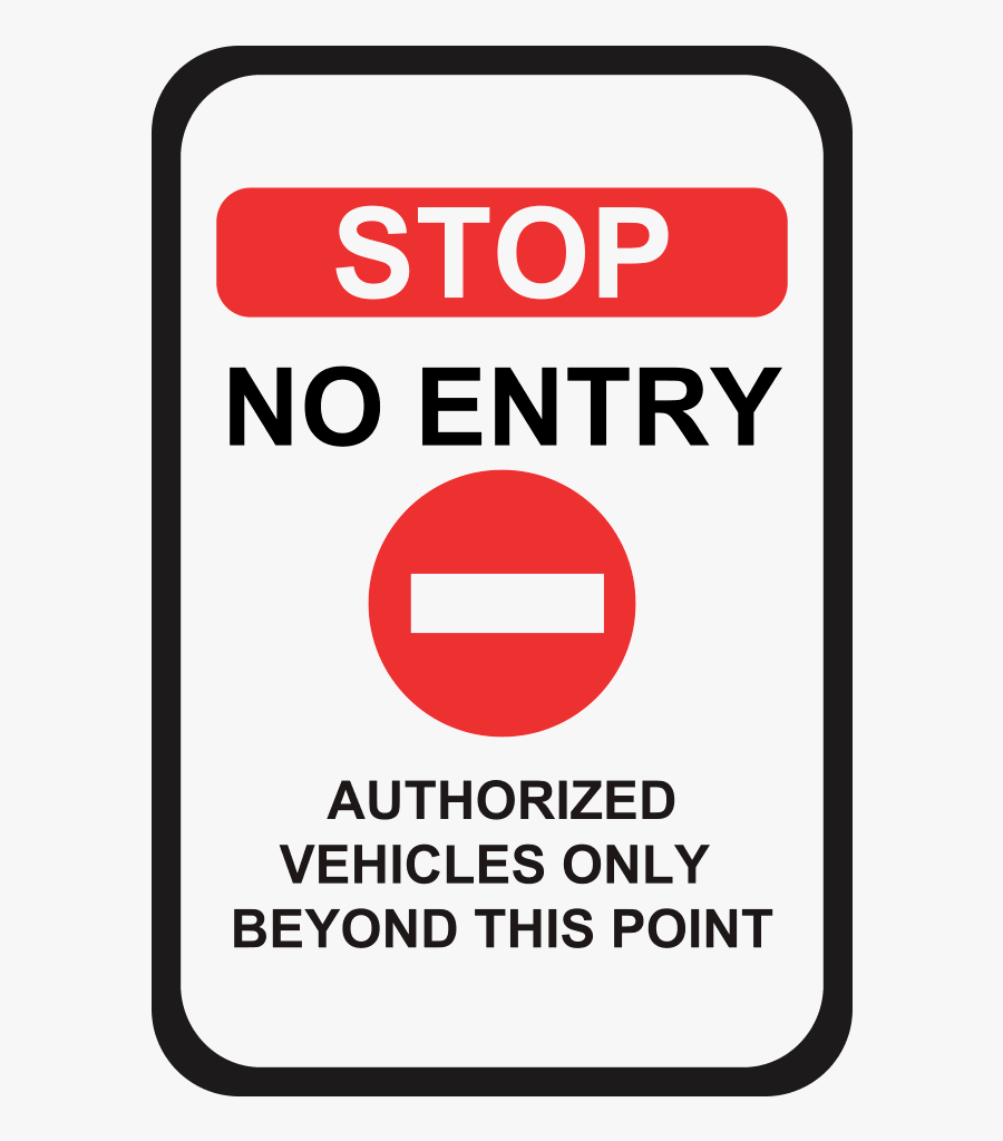 No Entry Vehicle Sign, Transparent Clipart