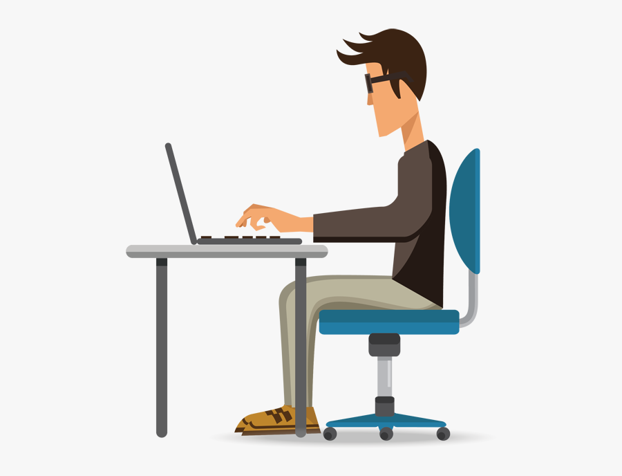 Test Clipart Sit And Reach - Cartoon Of Someone Working, Transparent Clipart