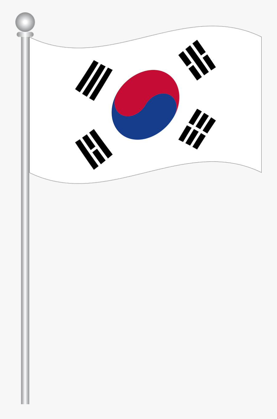 South Korea Flag, Transparent Clipart