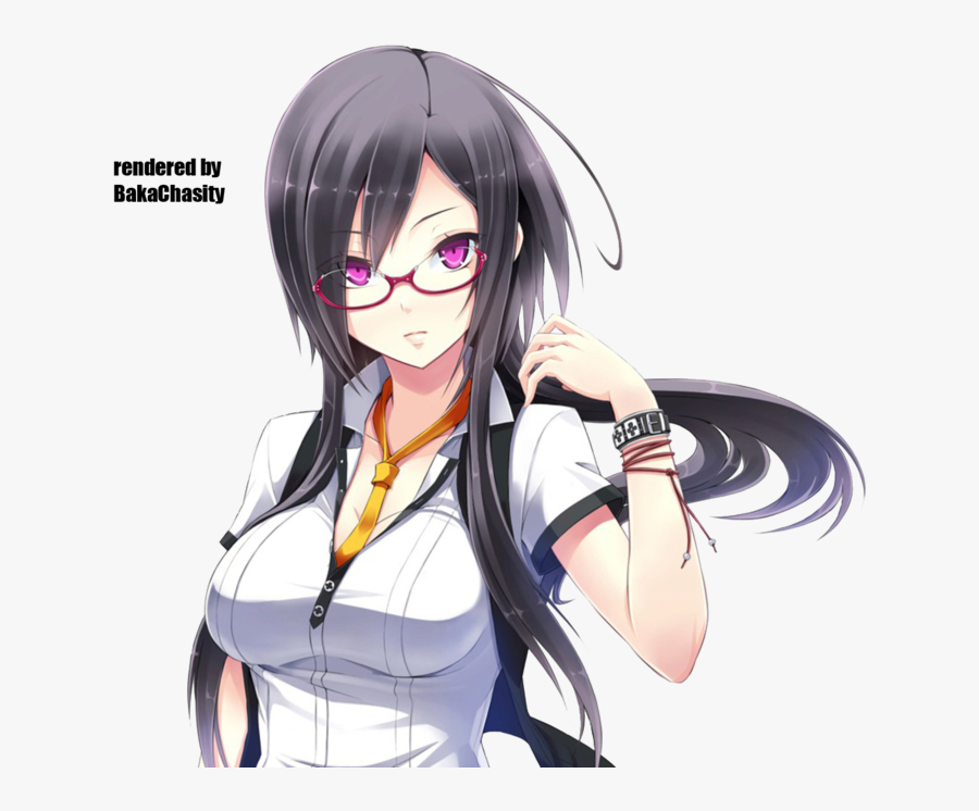 Another Random Anime Girl Render By Bakachasity On - Anime Beautiful Girl With Glasses, Transparent Clipart
