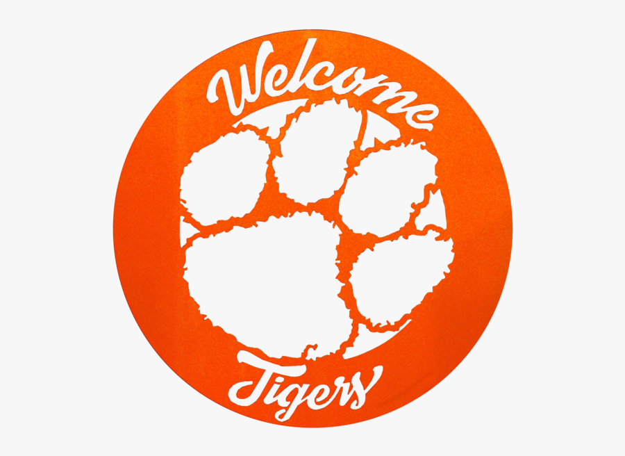 Clemson University Orange Metal Circle Art - Clemson Tigers, Transparent Clipart