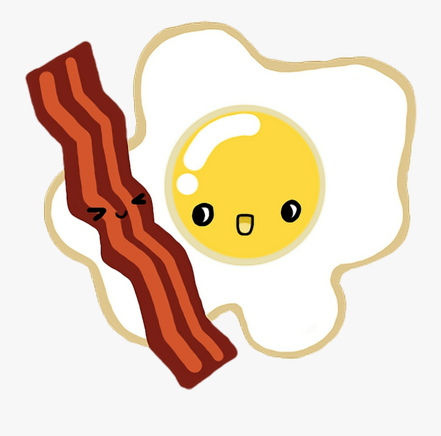 Ovo Bacon Freetoedit Food Kawaii - Bacon And Egg Cartoon, Transparent Clipart